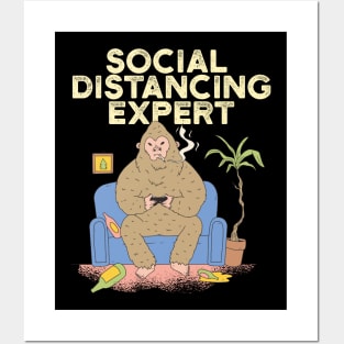 Social Distancing Expert Quarantine Bigfoot Posters and Art